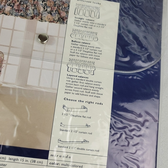 (2) Vtg Galleria Home Decor MIRANDA Balloon Valance - Floral - Picture 9 of 14